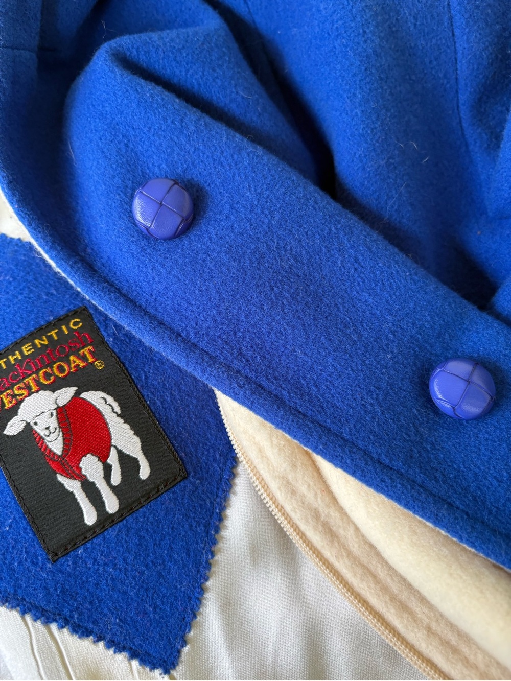 Vintage Wool Vest Coat Royal Blue Mackintosh Authentic XL - Picture 12 of 12